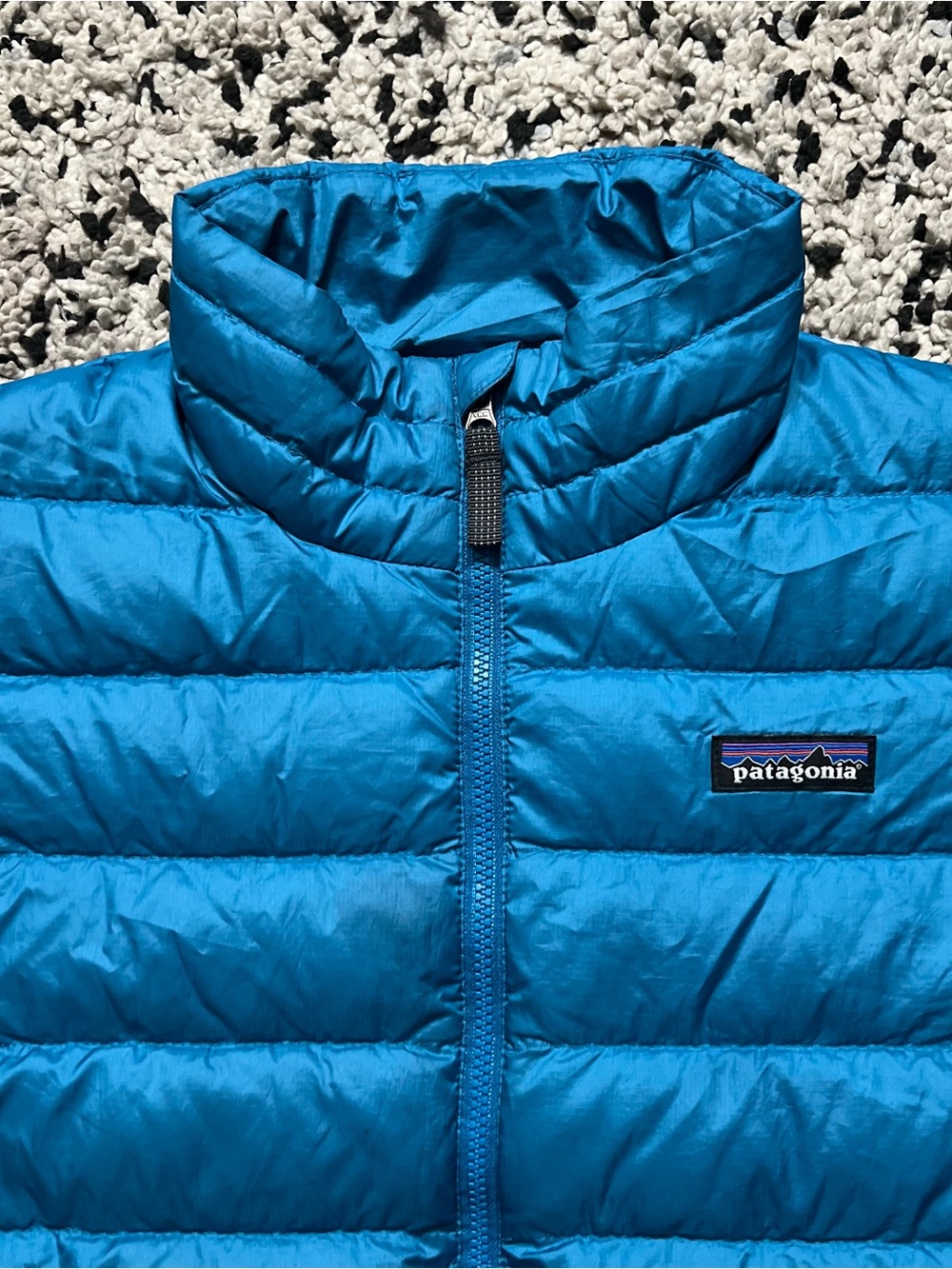 Patagonia Boys Down Sweater Jacket Blue Puffer 68245 Full Zip Size 7-8Y - Picture 5 of 16
